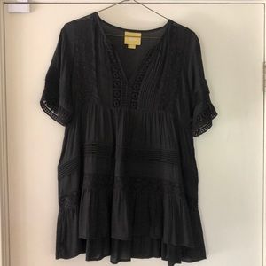 Anthropologie Black Boho Top - M